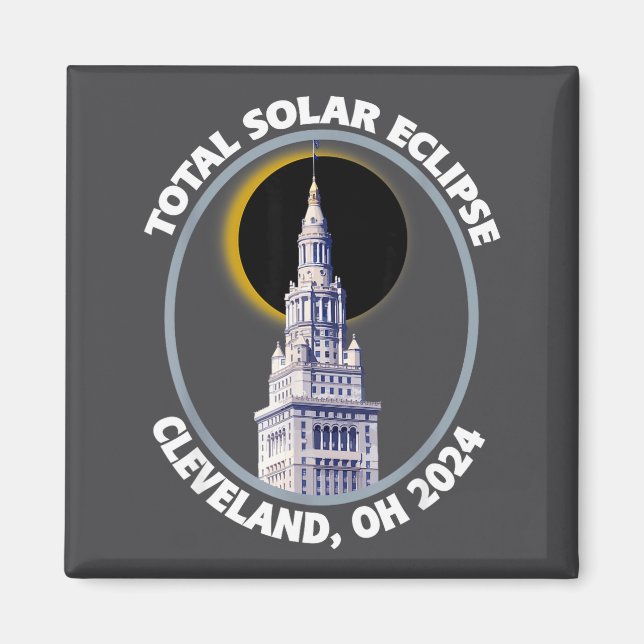 Cleveland Ohio 2024 Total Solar Eclipse Path Of To Magnet (Front)
