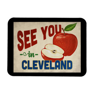 Cleveland Ohio Apple - Vintage Travel Magnet