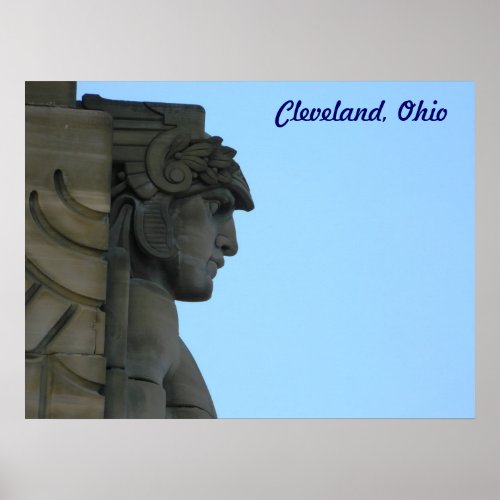 Cleveland Ohio Art Deco Bridge Statue Poster