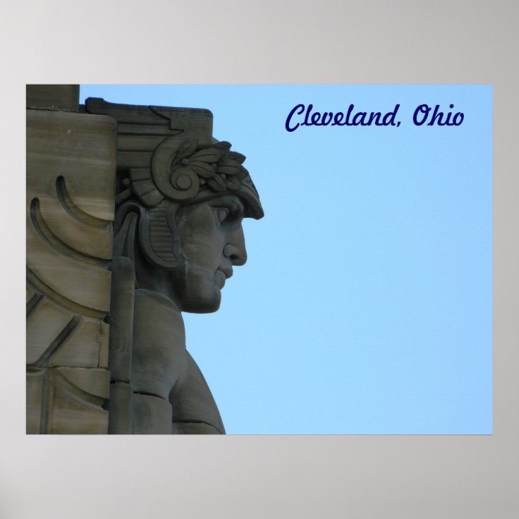 Cleveland, Ohio Art Deco Bridge Statue Poster Zazzle