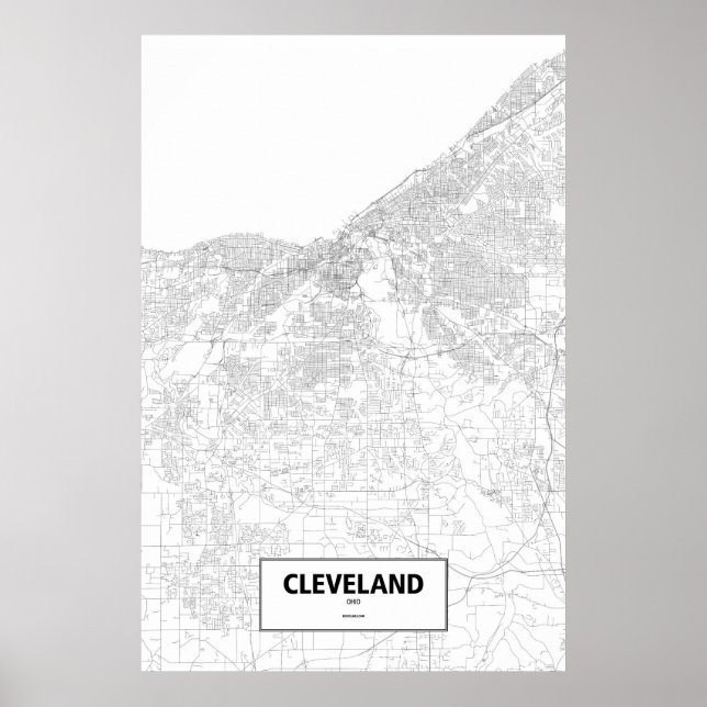 Cleveland, Ohio (black on white) Poster (Front)