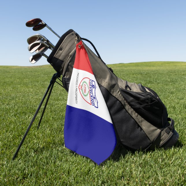 Cleveland (Ohio) city flag Golf Towel (Green)