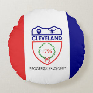 Cleveland (Ohio) City flag Round Pillow