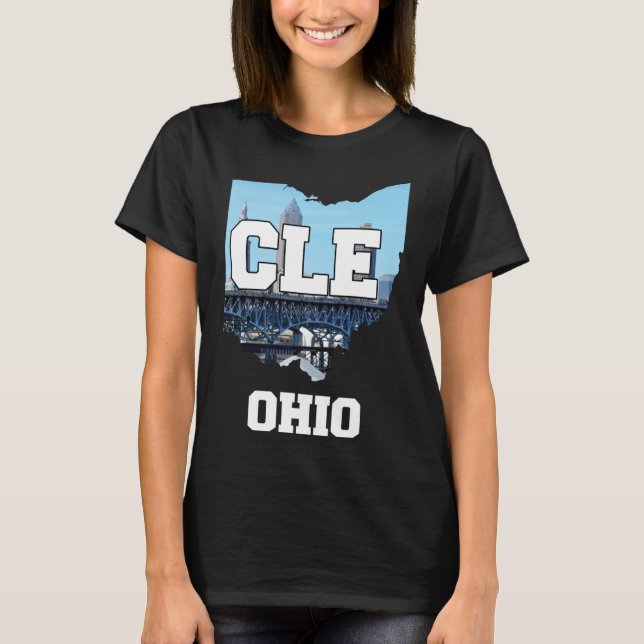 Cleveland Ohio City Skyline T-Shirt (Front)