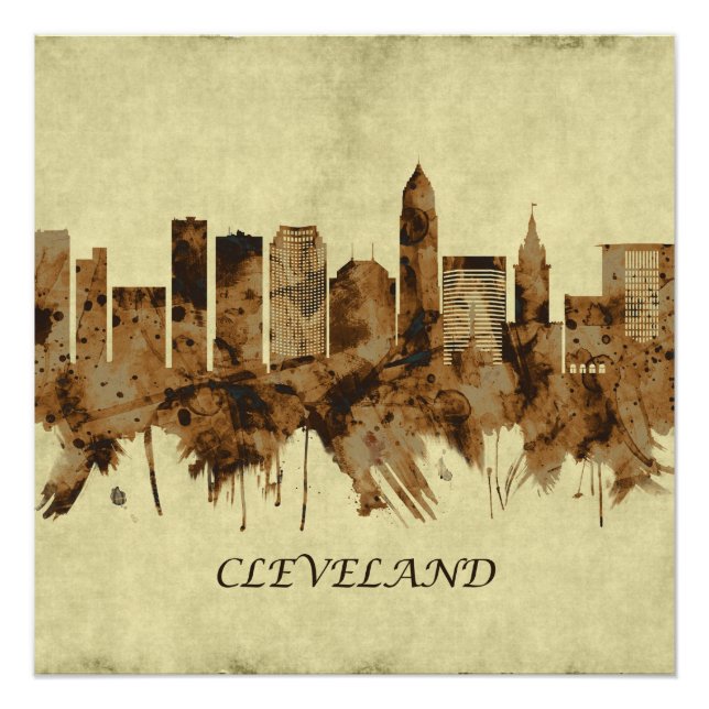 Cleveland Ohio Cityscape Poster (Front)