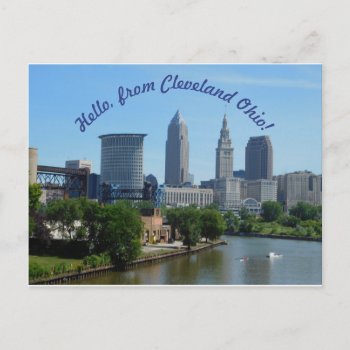 Cleveland Ohio (curved Text) Skyline Postcard by WestCreek at Zazzle