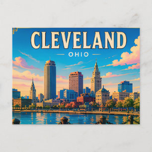 🌆 Cleveland Ohio Downtown Visit Postcard