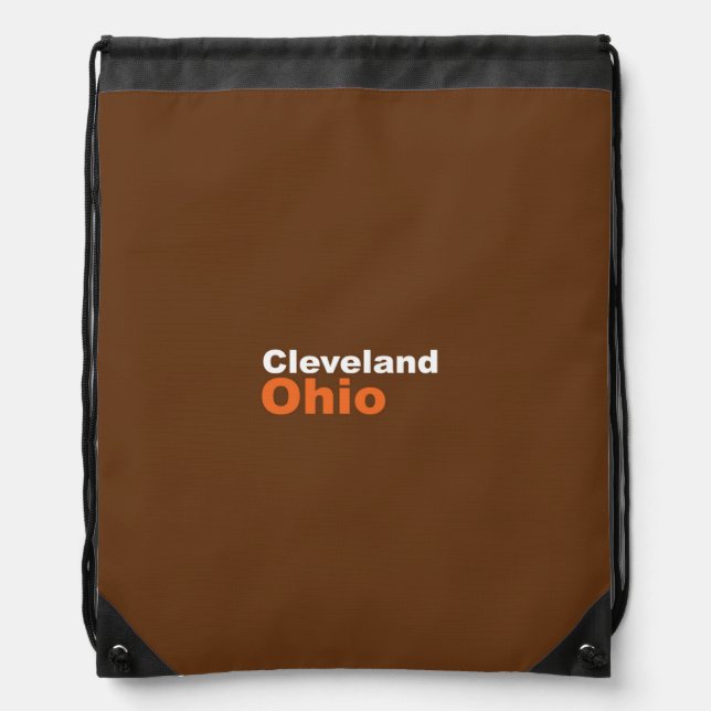 Cleveland, Ohio Drawstring Backpack (Front)
