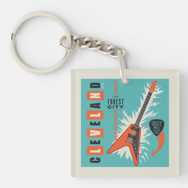 Cleveland Ohio | Electric Guitar Keychain (Front)