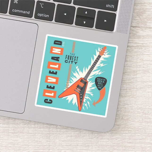 Cleveland Ohio | Electric Guitar Sticker (Detail)