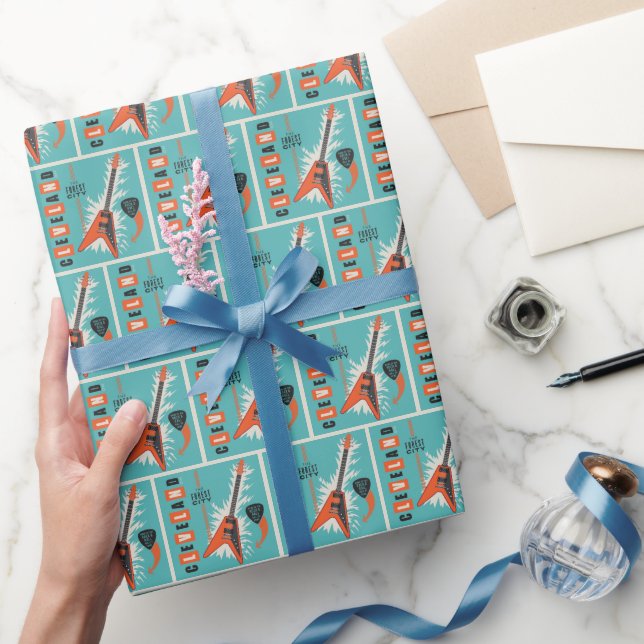 Cleveland Ohio | Electric Guitar Wrapping Paper (Gifting)