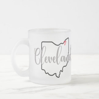 Cleveland Ohio  Frosted Glass Coffee Mug