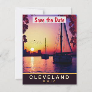 Cleveland Ohio Harbor Sailboat Wedding Invitation