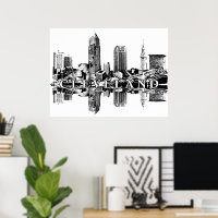 Cleveland, Ohio in black and white