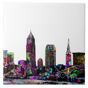 Cleveland, Ohio in graffiti Ceramic Tile