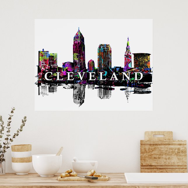 Cleveland, Ohio in graffiti Poster (Kitchen)