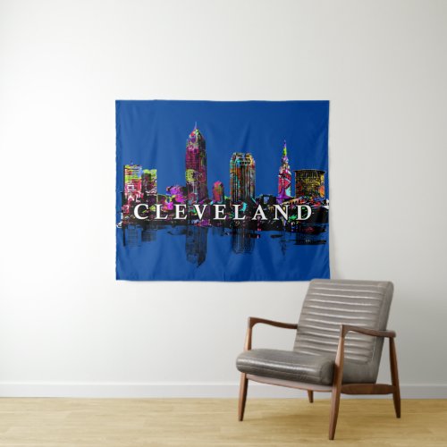 Cleveland Ohio in graffiti  Tapestry