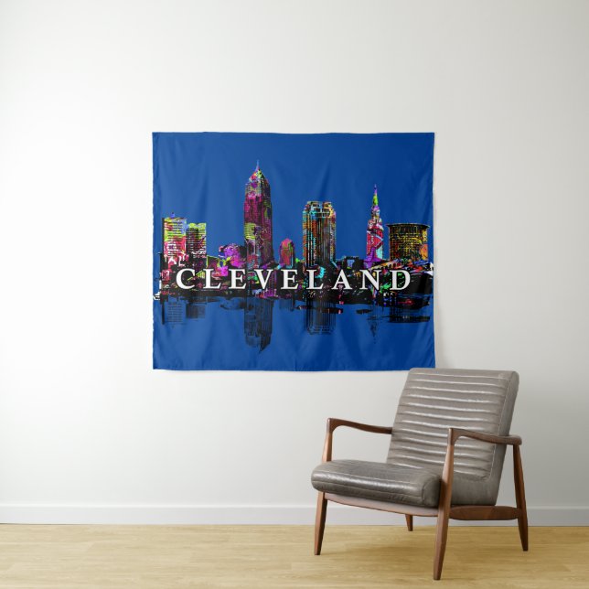 Cleveland Ohio in graffiti  Tapestry (In Situ (Horizontal))