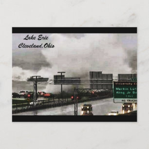 CLEVELAND,OHIO, LAKE ERIE IN A STORM postcard