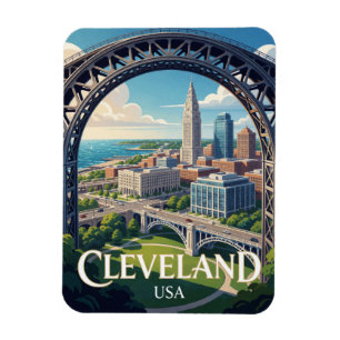 Cleveland Ohio Lake Erie Travel Magnet