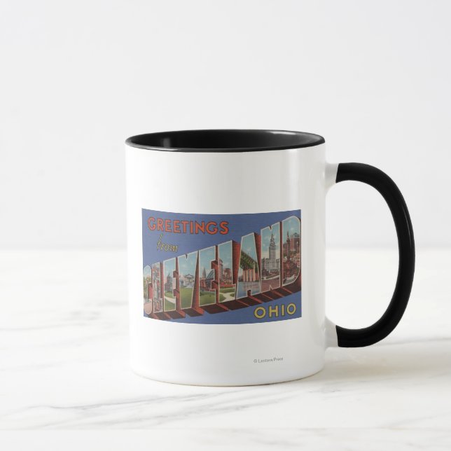 Cleveland, Ohio - Large Letter Scenes 3 Mug (Right)