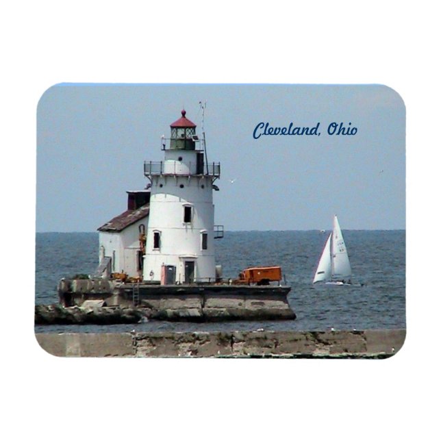 Cleveland Ohio Lighthouse Fridge Magnet (Horizontal)