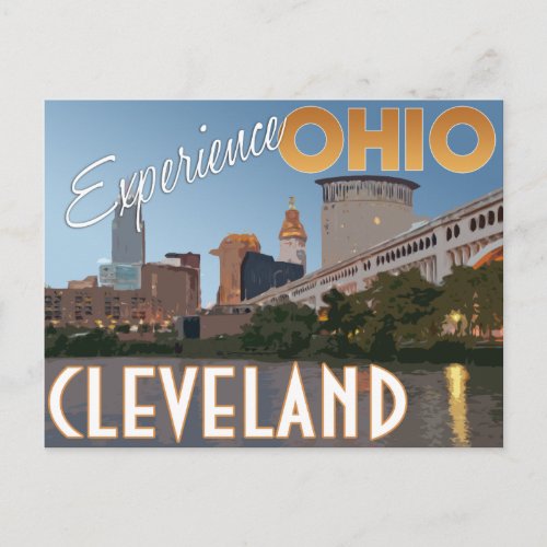 Cleveland Ohio Midwest Vintage Travel Poster Postcard