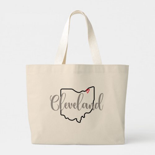 Cleveland Ohio Mug Large Tote Bag
