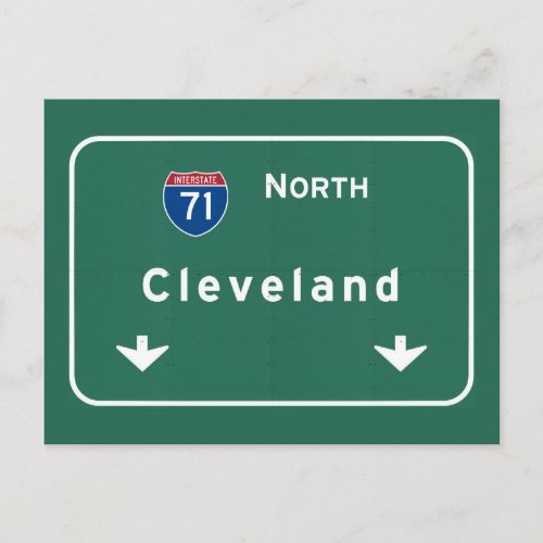 Cleveland Ohio oh Interstate Highway Freeway Postcard