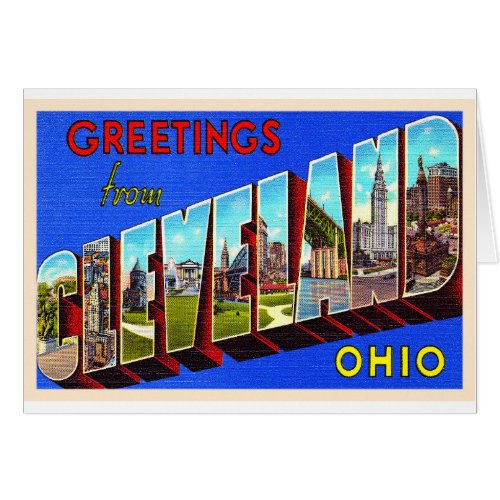 Cleveland Ohio OH Vintage Large Letter Postcard