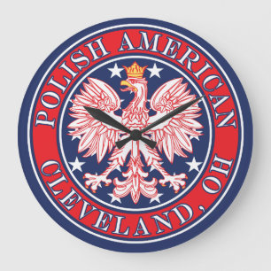 Cleveland Ohio Polish Eagle Large Clock