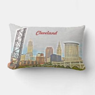 Cleveland, Ohio River PhotoPaint Pillow