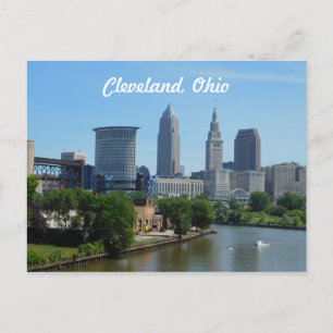 Cleveland, Ohio River Skyline Postcard