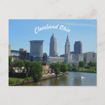 Cleveland  Ohio River Skyline Postcard (curve) by WestCreek at Zazzle