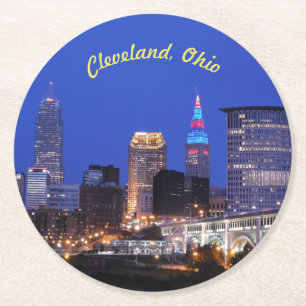 Cleveland, Ohio River View Paper Coaster