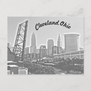 Cleveland, Ohio Riverview Curve  BW Postcard