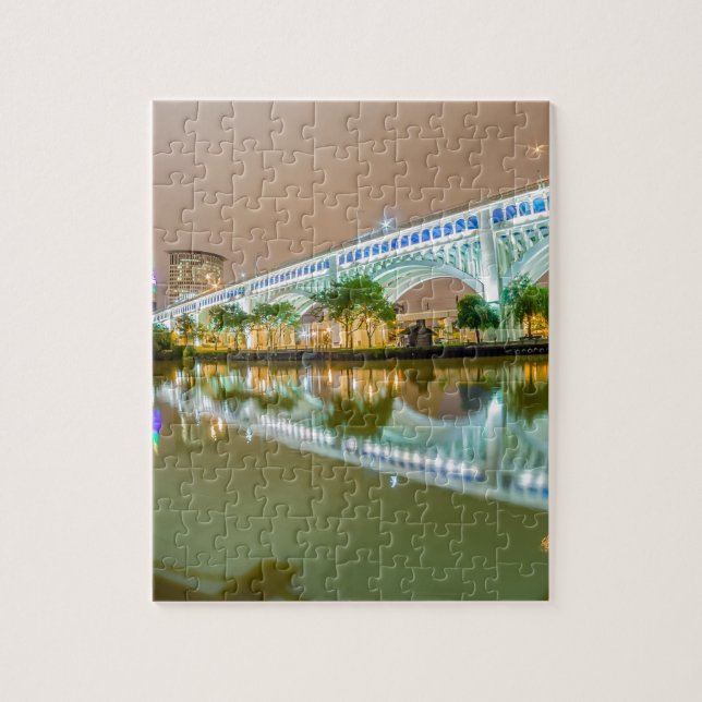 cleveland ohio sity skyline of downtown jigsaw puzzle (Vertical)