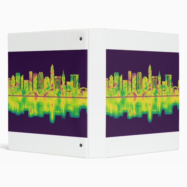 Cleveland Ohio Skyline 3 Ring Binder (Background)