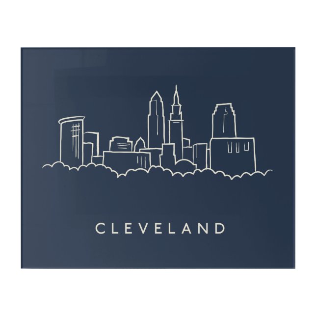 Cleveland Ohio Skyline Acrylic Print (Front)