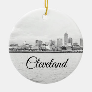 Cleveland Ohio Skyline Ceramic Ornament