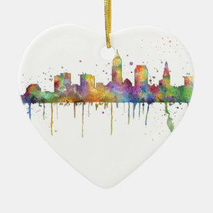 CLEVELAND, OHIO SKYLINE CERAMIC ORNAMENT