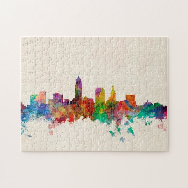 Cleveland Ohio Skyline Cityscape Jigsaw Puzzle (Horizontal)