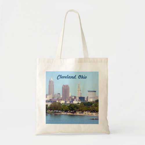 Cleveland Ohio Skyline Edgewater View Tote Bag