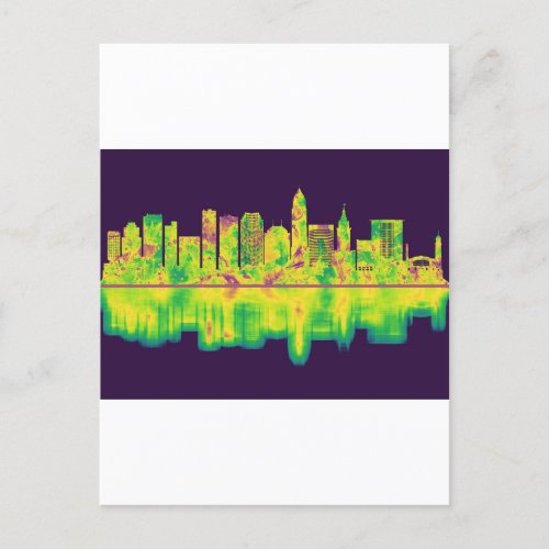 Cleveland Ohio Skyline Invitation Postcard