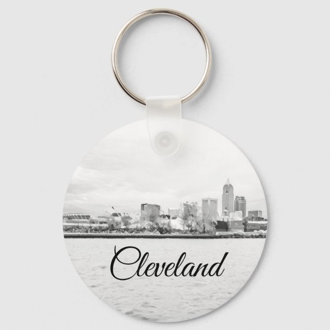 Cleveland Ohio Skyline Keychain (Front)