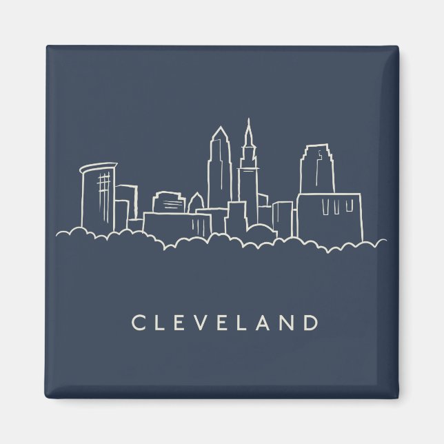 Cleveland Ohio Skyline Magnet (Front)