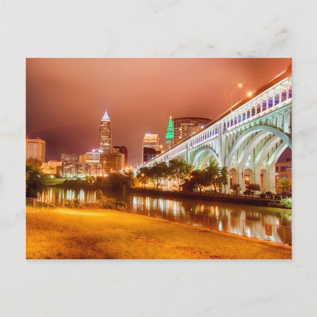 cleveland ohio skyline postcard (Front)
