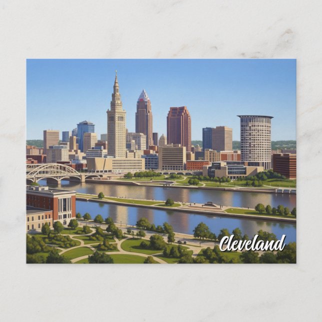 Cleveland Ohio Skyline Postcard (Front)