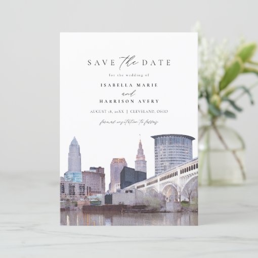 CLEVELAND OHIO Skyline Save the Date Invitation | Zazzle