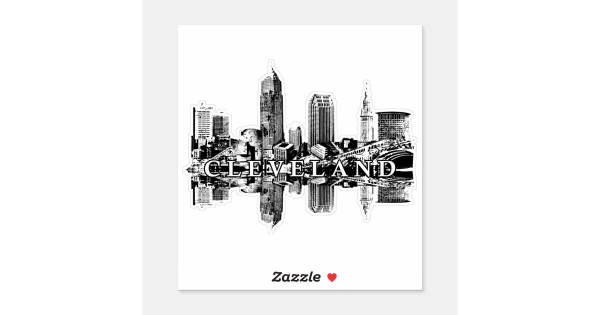 Cleveland, Ohio skyline Sticker | Zazzle.com